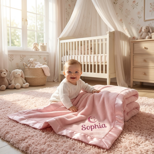 Personalized Baby Blanket with Embroidered Name