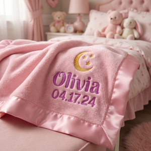 Personalized Baby Blanket with Embroidered Name