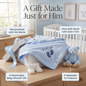 Personalized Baby Blanket with Embroidered Name