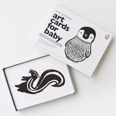 Black and white art cards for babies, designed to stimulate visual development and engage young minds.