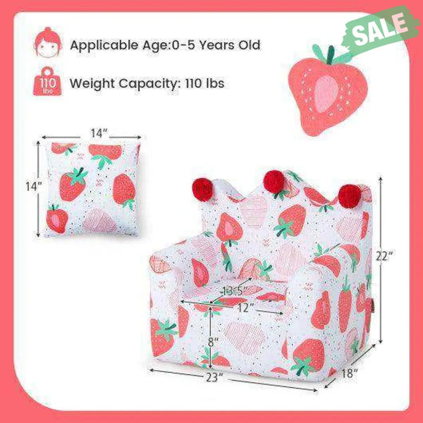 High-density Padding Kids Sofa with Armrest and Extra Pilow-Blue Blue Kids Chairs & Seating