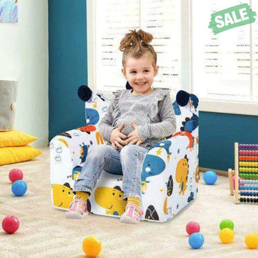 High-density Padding Kids Sofa with Armrest and Extra Pilow-Blue Blue Kids Chairs & Seating