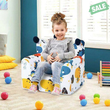 High-density Padding Kids Sofa with Armrest and Extra Pilow-Blue Blue Kids Chairs & Seating