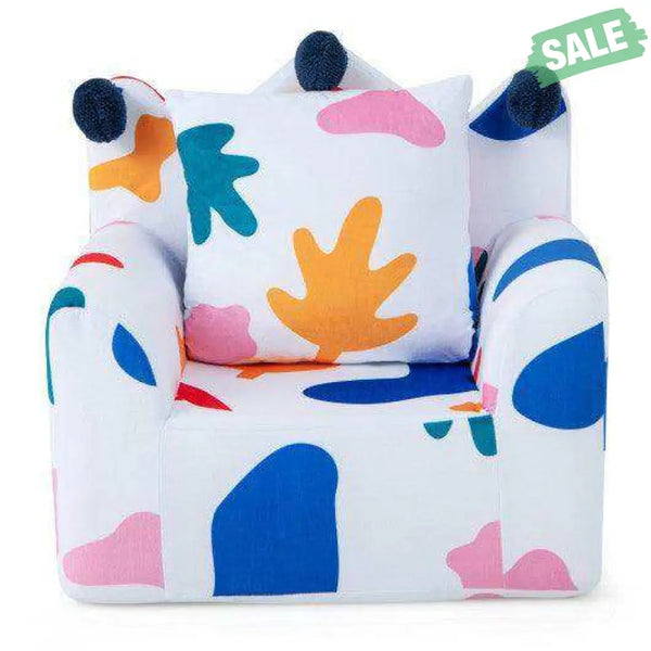 High-density Padding Kids Sofa with Armrest and Extra Pilow-Blue Blue Kids Chairs & Seating