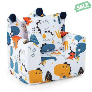 High-density Padding Kids Sofa with Armrest and Extra Pilow-Blue Blue Kids Chairs & Seating