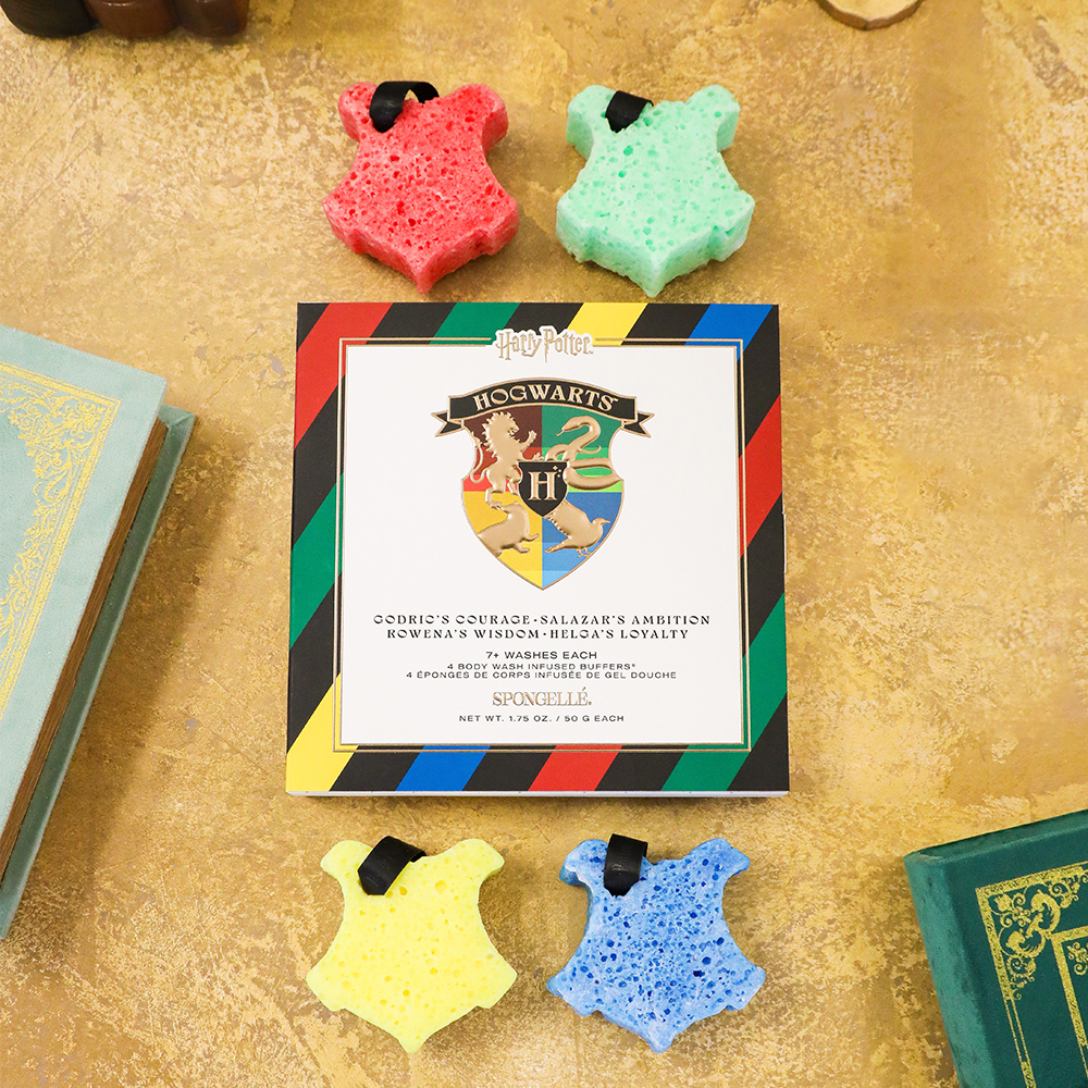 Hogwarts™ Gift Set: Harry Potter™ Body Wash Infused Buffer for magical bath time fun.