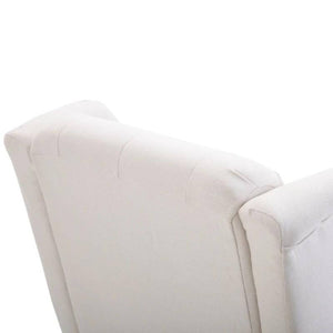 HomCom Button-Tufted Wingback Nursery Chair, Cream White