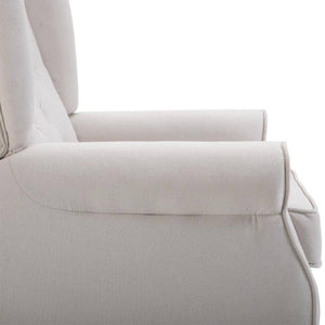 HomCom Button-Tufted Wingback Nursery Chair, Cream White