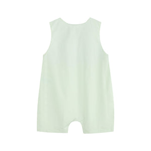 Honeydew Green Bunny Smocked Shortalls