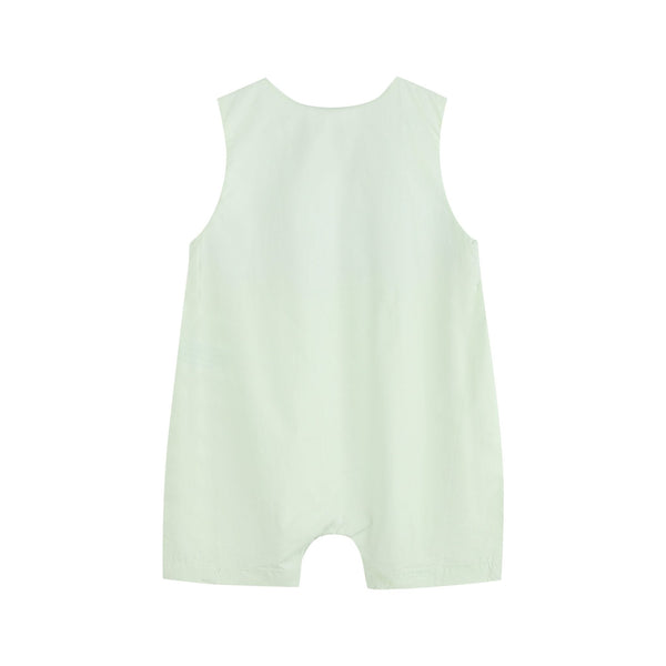 Honeydew Green Bunny Smocked Shortalls