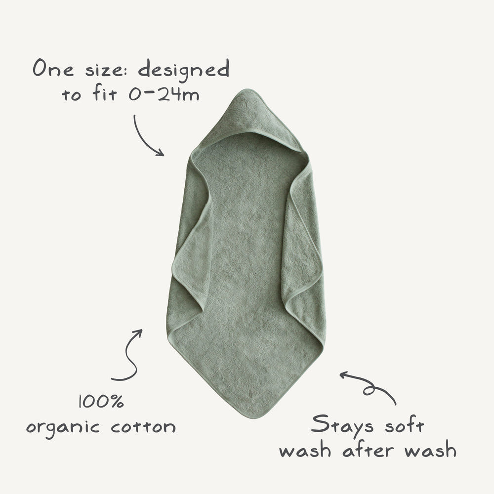 Mushie Organic Cotton Baby Hooded Towel Hooded for Babies and Toddlers