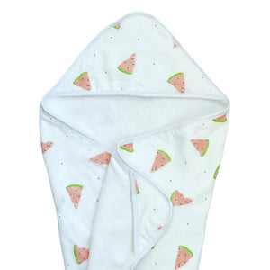 Hooded towel in Cookie Craze design, perfect for keeping babies cozy and dry after bath time.