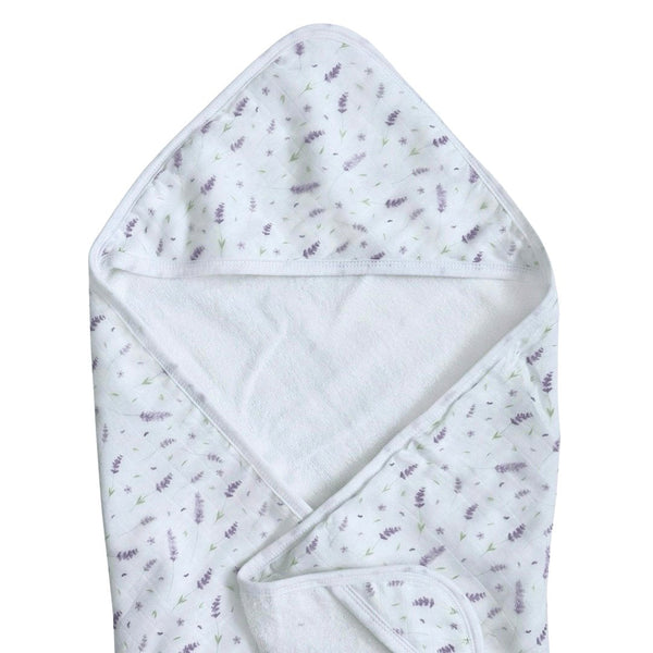 Hooded towel in Cookie Craze design, angled view showcasing softness and cuteness for babies.