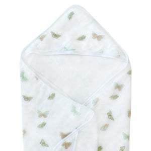 Hooded towel in Cookie Craze design, angled view showcasing softness and playful pattern for babies.