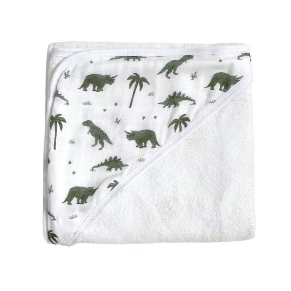 Hooded towel for babies in Cookie Craze design, angled view showcasing softness and playful style.