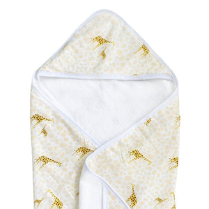 Hooded towel in Cookie Craze design, perfect for keeping babies cozy and dry after bath time.