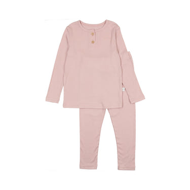 Blush Henley PJ for babies, cozy sleepsuit perfect for comfortable nighttime wear.