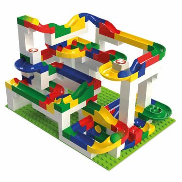 Hubelino Big Building Box Set - colorful marble run for creative play and STEM learning.