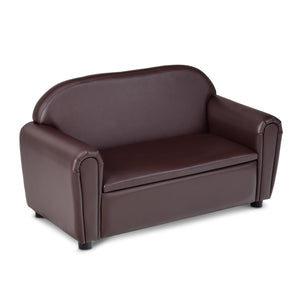 Kids sofa armrest chair with storage, perfect for cozy naps and playtime, shown from angle 3.