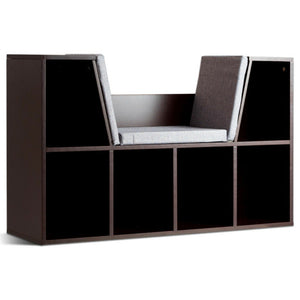 6-Cubby Kid Storage Bookcase Cushioned Reading Nook - Safe Corners for Kids Room