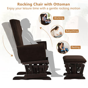 Baby Nursery Relax Rocker Rocking Chair Glider & Ottoman Set