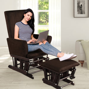 Baby Nursery Relax Rocker Rocking Chair Glider & Ottoman Set