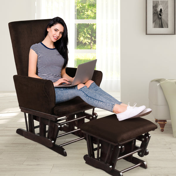 Baby Nursery Relax Rocker Rocking Chair Glider & Ottoman Set