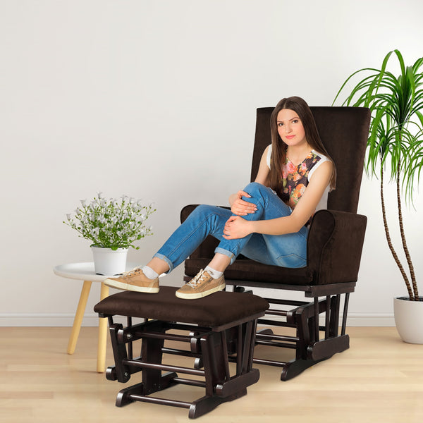 Baby Nursery Relax Rocker Rocking Chair Glider & Ottoman Set