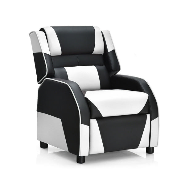 Kids PU leather gaming sofa recliner with headrest and footrest, perfect for comfortable play and sleep. Angle 11 view.