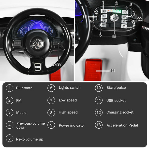 Volkswagen Beetle Kids Electric Ride On Car with Remote Control