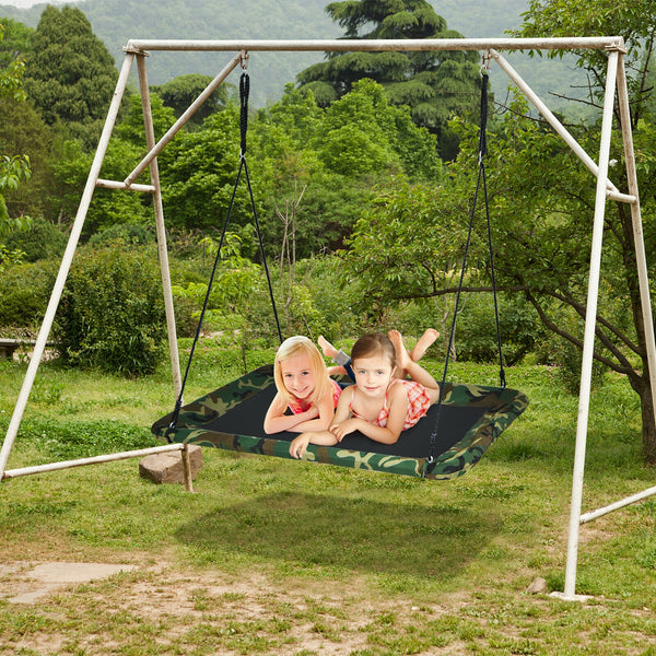 60 Inches Platform Tree Swing Outdoor with  2 Hanging Straps for Infants