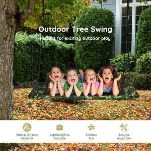 60 Inches Platform Tree Swing Outdoor with  2 Hanging Straps for Infants