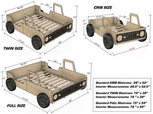 CAM V1- Bronco Bed With Real Wheels + Acrylic Grille