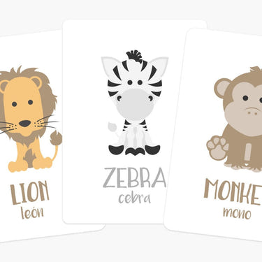 Safari Animal Flashcards for babies, featuring vibrant illustrations to enhance learning and playtime.