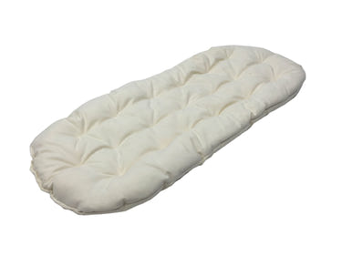 Organic cotton futon mattress topper pad, custom size and shape, perfect for baby comfort and support.