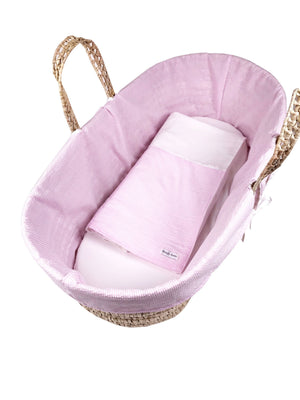Traditional Style Moses Basket 3 Piece Bedding Set ONLY - Choose Fabric Color