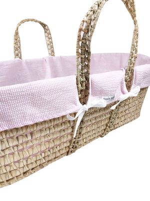 Traditional Style Moses Basket 3 Piece Bedding Set ONLY - Choose Fabric Color