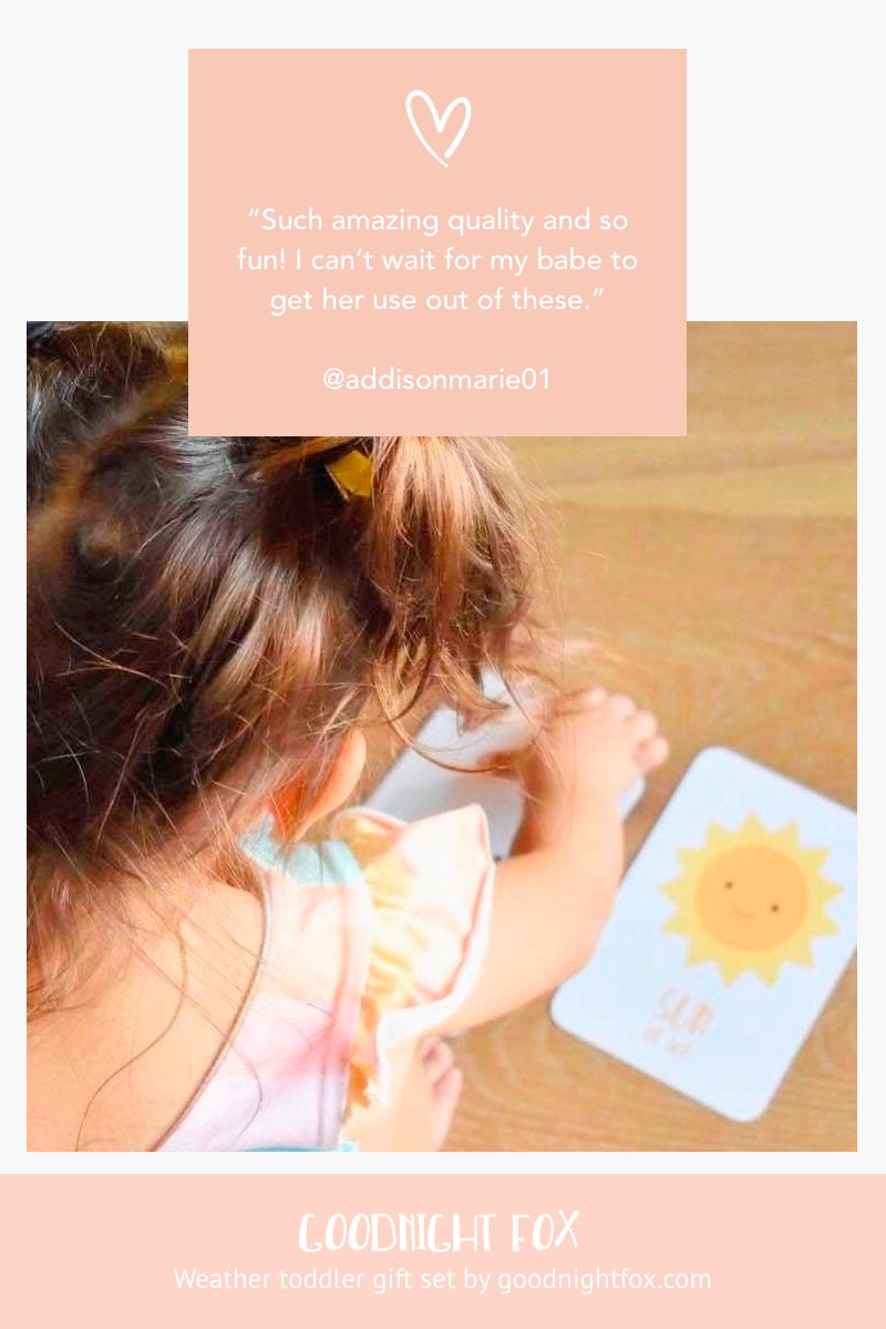 "Colorful weather flashcards for nursery decor, perfect for teaching babies about different weather patterns."