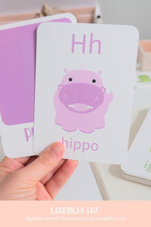 Colorful alphabet flashcards for babies, promoting learning through fun puzzles and creative activities.