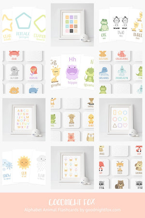 Colorful alphabet flashcards for babies, perfect for early learning and creative activities.
