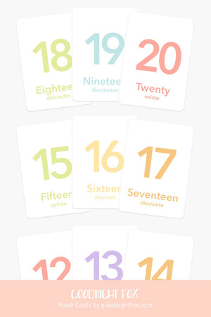 Counting Flashcards, Numbers 1 to 20