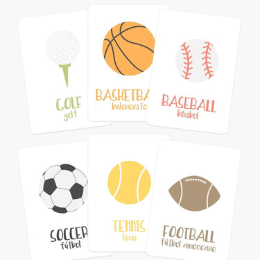 "Colorful sports flashcards for babies, promoting early learning and sensory play."