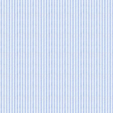 Blue Seersucker Stripe in Cotton - Custom Made Fitted Sheet for Baby Crib