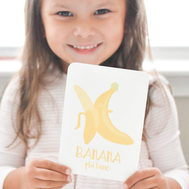 Colorful fruit flashcards for babies, promoting early learning and sensory play.