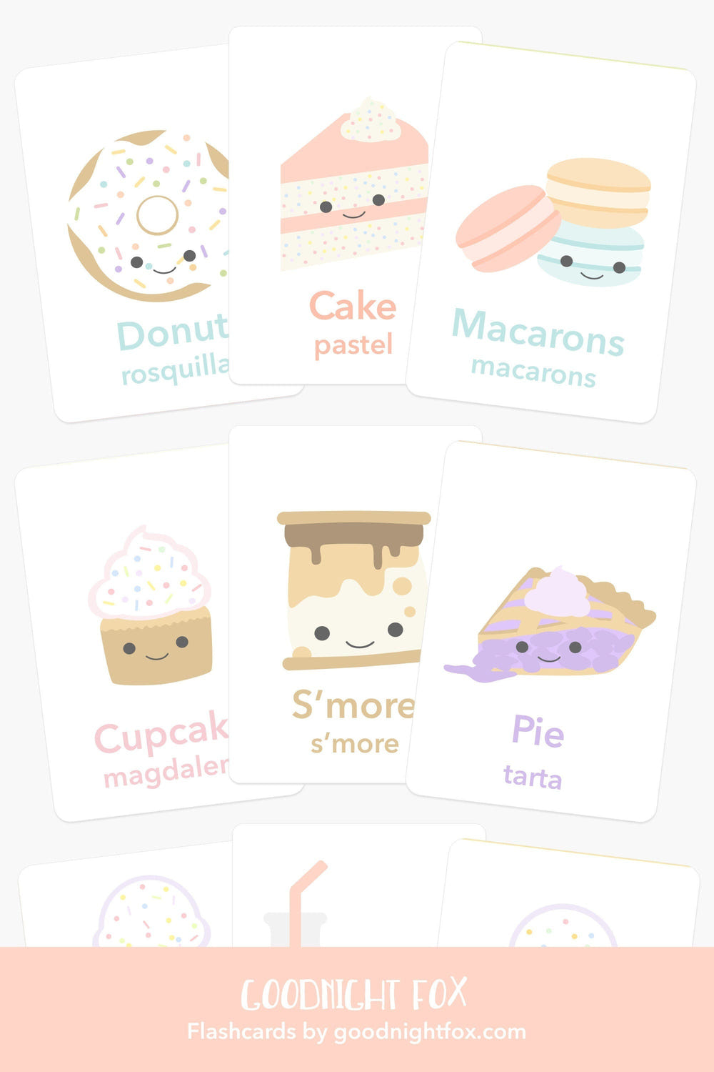Colorful Sweets Flashcards for babies, perfect for engaging feeding and nursing moments.