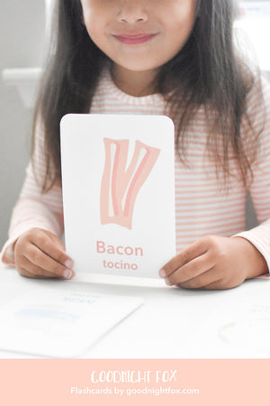 "Colorful breakfast flashcards for early learning and sensory play, designed for babies and toddlers."