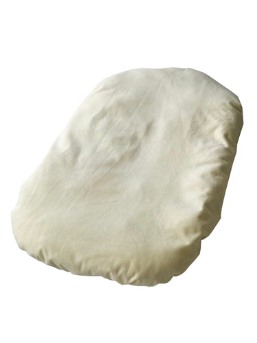Waterproof natural ivory organic cotton jersey custom fitted sheet for babies.