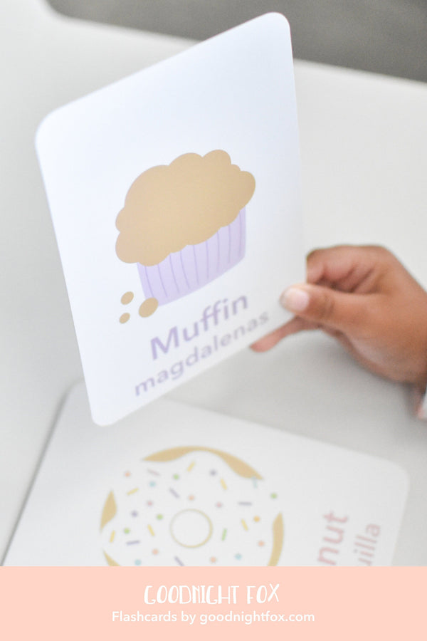 Colorful breakfast flashcards for babies, promoting early learning and sensory play. Angle 12 view.
