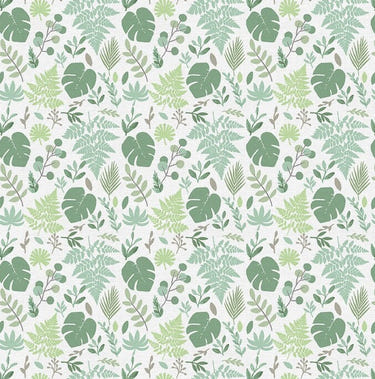 Tropical Leaves - Monstera, Fern, Eucalyptus Cotton - Custom Made Fitted Sheet