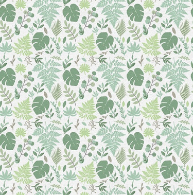 Tropical Leaves - Monstera, Fern, Eucalyptus Cotton - Custom Made Fitted Sheet